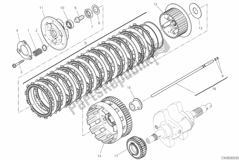 All parts for the Clutch of the Ducati Hypermotard 950 2019